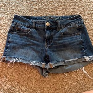 distressed jean shorts